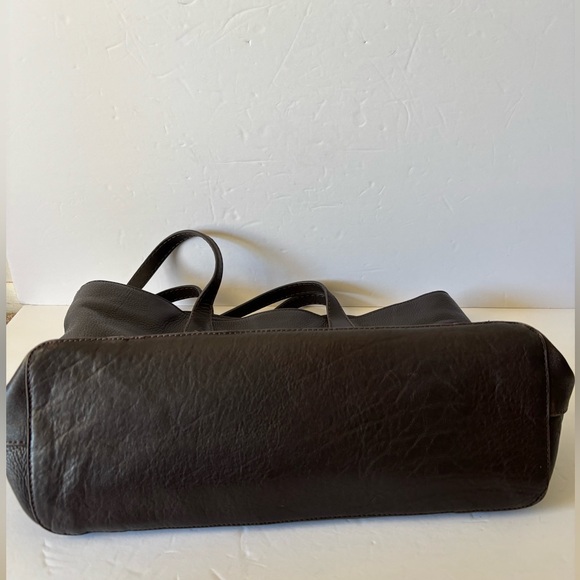 FRYE Sienna Shopper Brown Leather Logo Tote - Picture 4 of 8